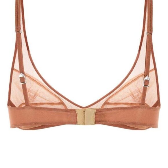 New THE ATTICO Bra Top in Peach pink nude sheer mesh comfy - Picture 2 of 9